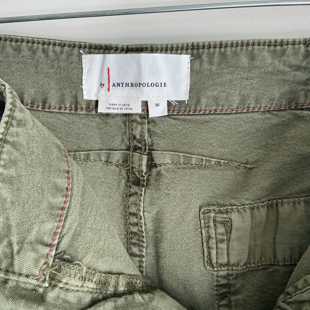 Anthropologie Floral Tapestry Pocket Pants Women Size 30 Olive Green Boho Artsy - Picture 5 of 10
